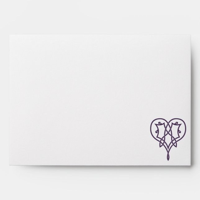 Celtic Weave Hearts in Purple Envelopes (Front)