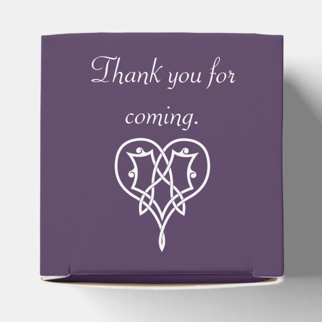 Celtic Weave Hearts in Purple Favour Box (Top)