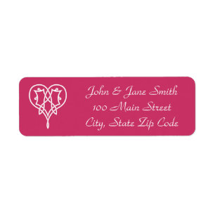 Celtic Weave Hearts in Raspberry Address Label