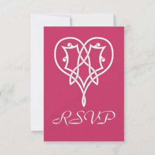 Celtic Weave Hearts in Raspberry RSVP Card