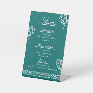 Celtic Weave Hearts in Teal Pedestal Sign