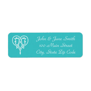 Celtic Weave Hearts in Turquoise Address Label