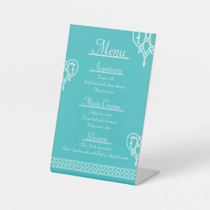 Celtic Weave Hearts in Turquoise Pedestal Sign