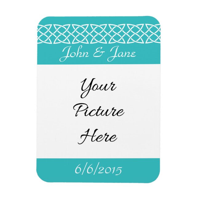 Celtic Weave Hearts in Turquoise Reminder  Magnet (Vertical)