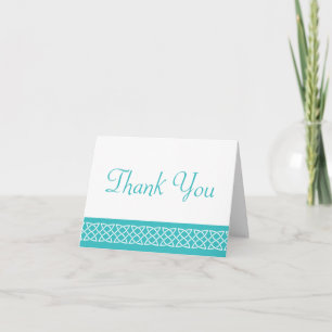 Celtic Weave Hearts in Turquoise Thank You Card