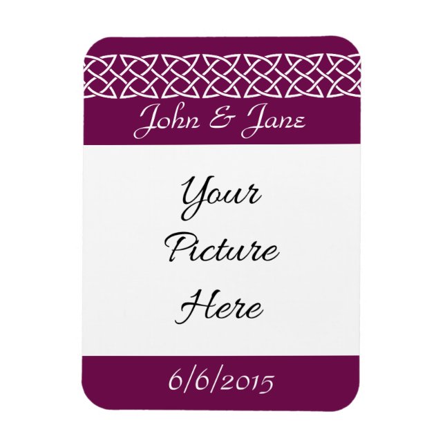 Celtic Weave Hearts in Wine Save-the-Date Magnet (Vertical)