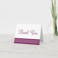 Celtic Weave Hearts in Wine Thank You Card
