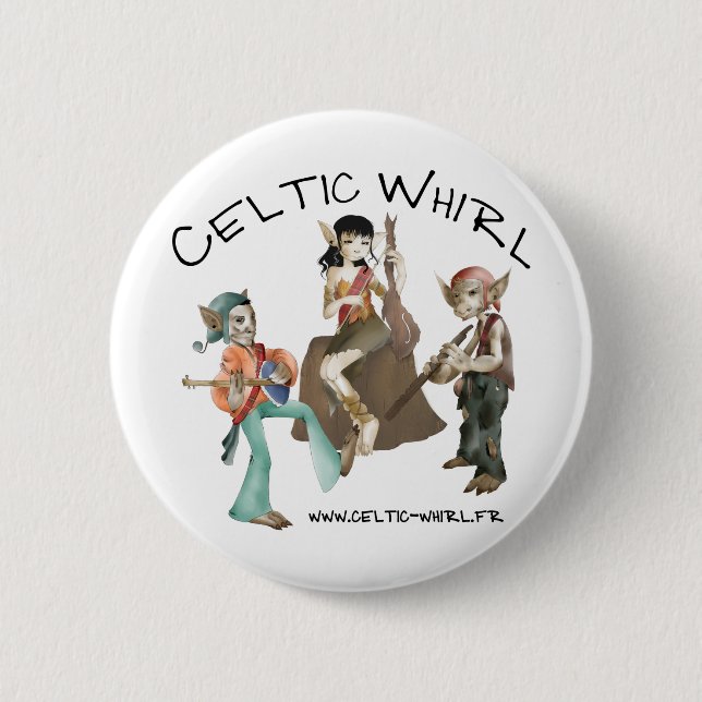 Celtic Whirl swipes in 6 Cm Round Badge (Front)