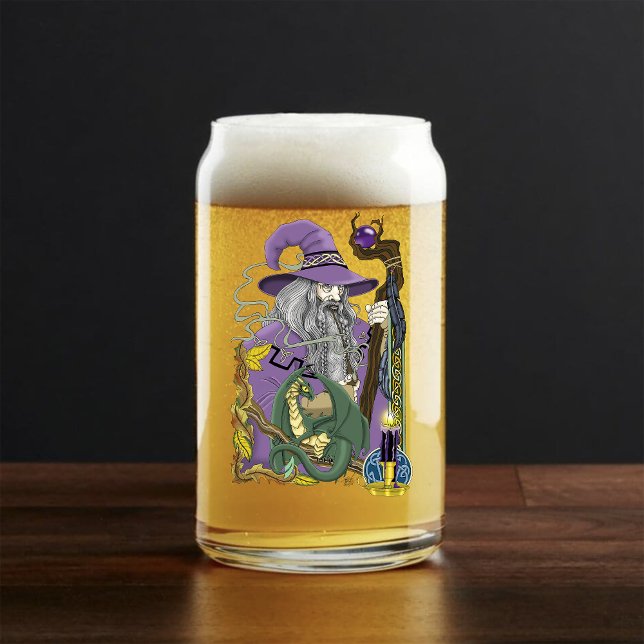 Celtic Wizard Dragon Fantasy Purple Can Glass (Creator Uploaded)