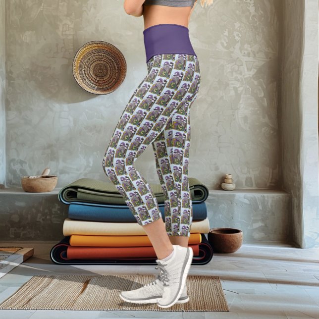 Celtic Wizard Dragon Fantasy Purple Capri Leggings (Creator Uploaded)