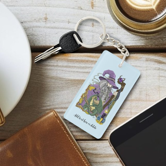 Celtic Wizard Dragon Fantasy Purple Key Ring (Creator Uploaded)
