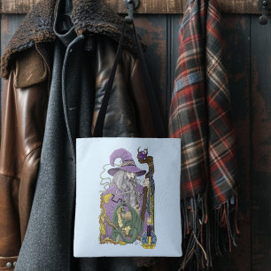 Celtic Wizard Dragon Fantasy Purple Tote Bag