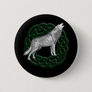Celtic Wolf 6 Cm Round Badge