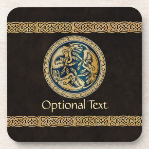 Celtic Wolf Knotwork Triad Coaster