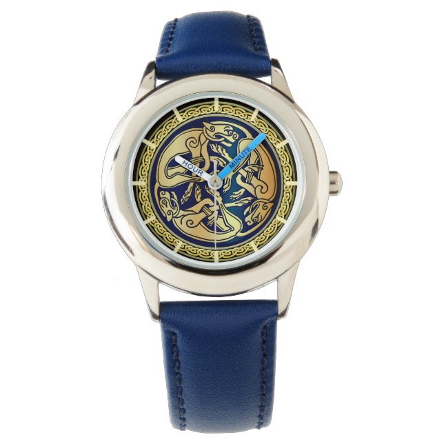 Celtic Wolf Knotwork Triad Watch (Front)