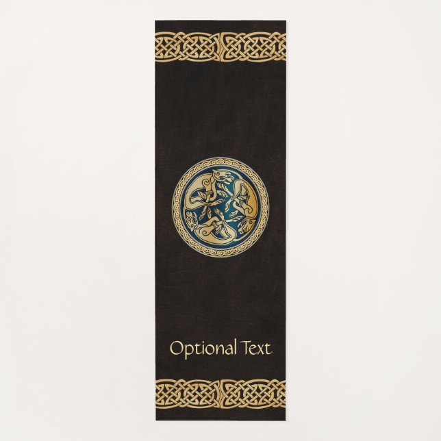 Celtic Wolf Knotwork Triad Yoga Mat (Front)