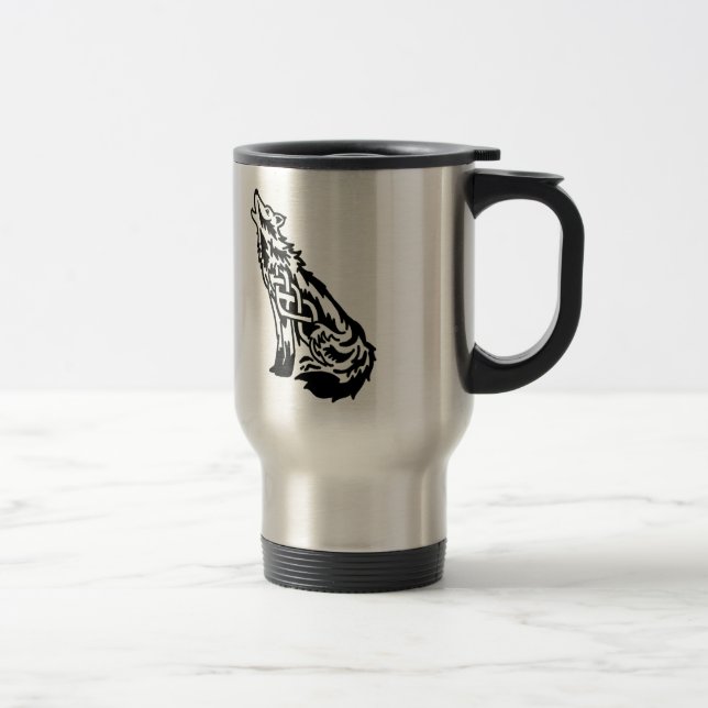 Celtic Wolf Travel Mug (Right)