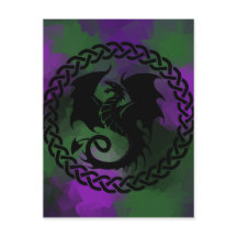 CelticCircleDragonPurpleGreen