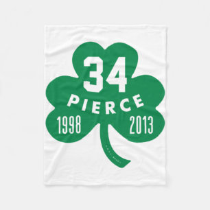 Celtics - Pierce 34 Retired Number Clover (Green)  Fleece Blanket