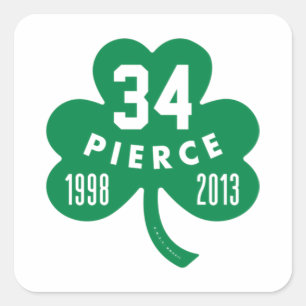 Celtics - Pierce 34 Retired Number Clover (Green)  Square Sticker