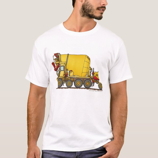 Cement Mixer Front Discharge Truck Construction Ap T-Shirt (Front)