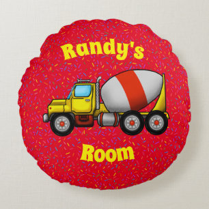 Cement Mixer Round Throw Pillow