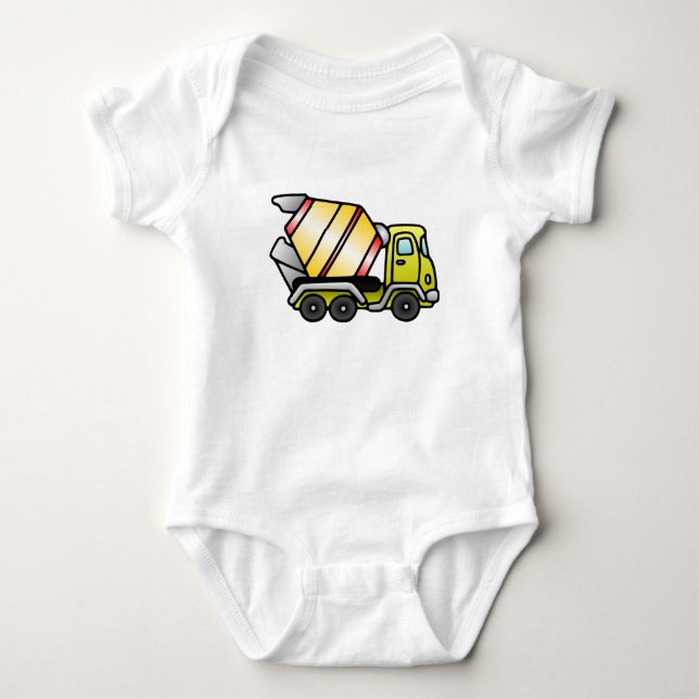 Cement Mixer Truck Baby Bodysuit (Front)