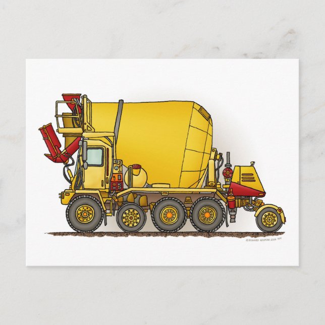 Cement Mixer Truck Post Card (Front)