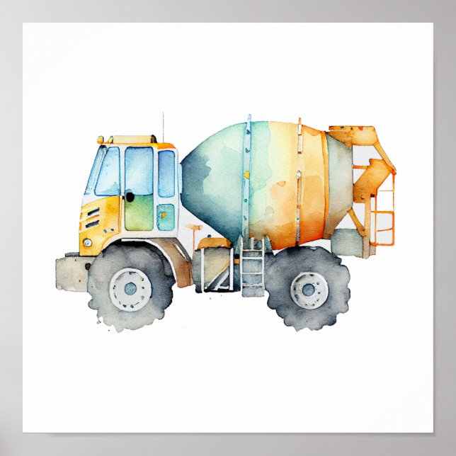 Cement Mixer Wall Art (Front)