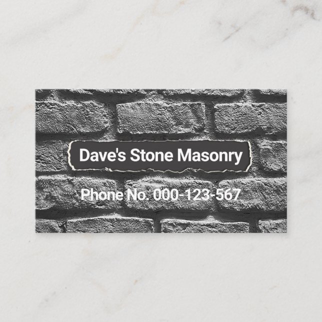 Cement Wall Masonry Construction Business Card (Front)