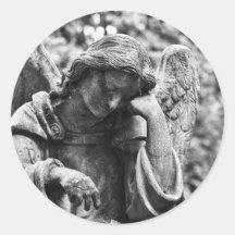 Cemetery angel black and white photography