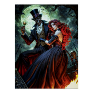 Cemetery Couple Baron Samedi and Maman Brigitte Poster