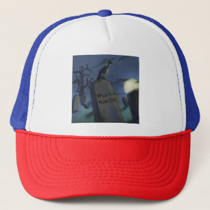 Cemetery Headstone Cartoon Cap