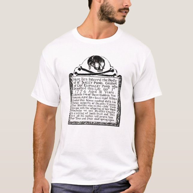 Cemetery Skull Gravestone T-shirt - Customised (Front)