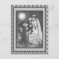 CEMETERY VOWS, SKELETON WEDDING, BRIDE AND GROOM