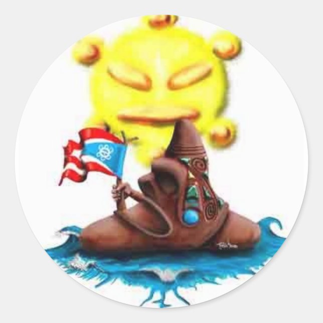 cemi y sol Taino Classic Round Sticker (Front)