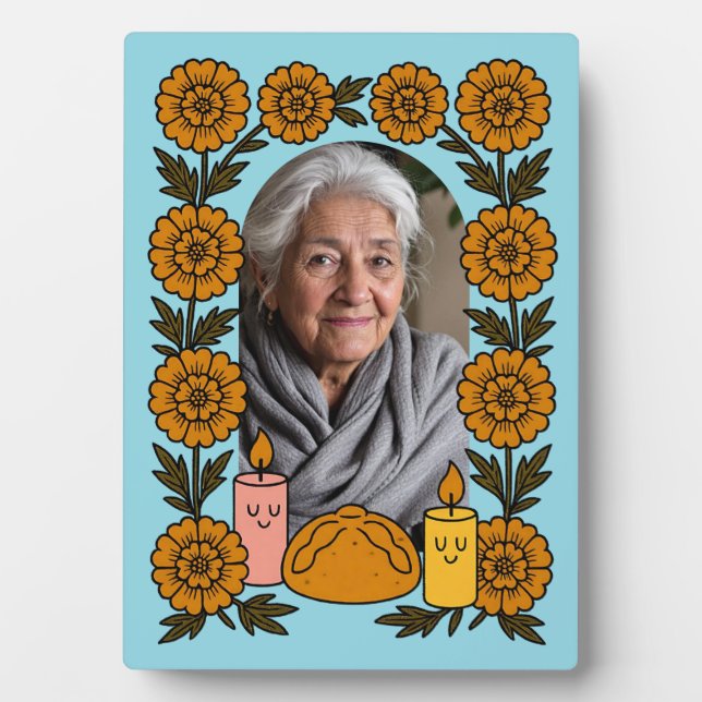 Cempasúchil Ofrenda Altar Día de Muertos Plaque (Front)