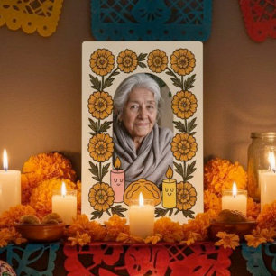 Cempasúchil Ofrenda Altar Día de Muertos Plaque