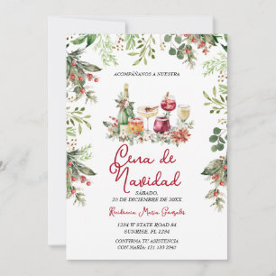 Cena De Navidad Christmas Cocktails Holiday Party Invitation