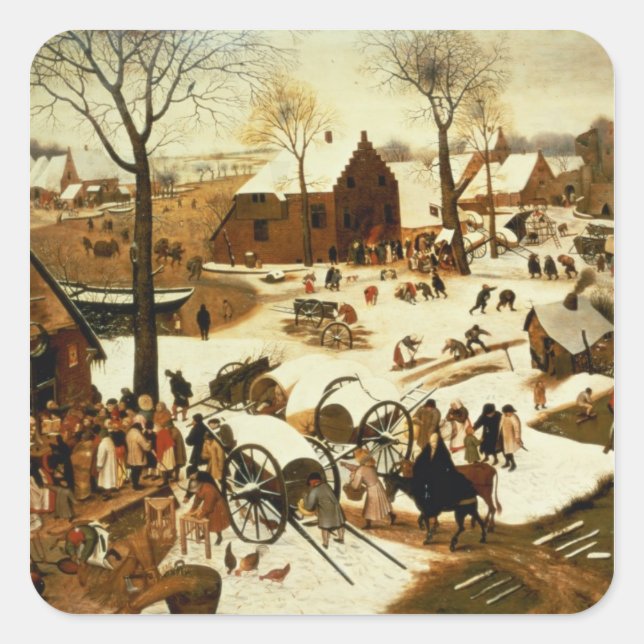 Census at Bethlehem, c.1566 Square Sticker (Front)