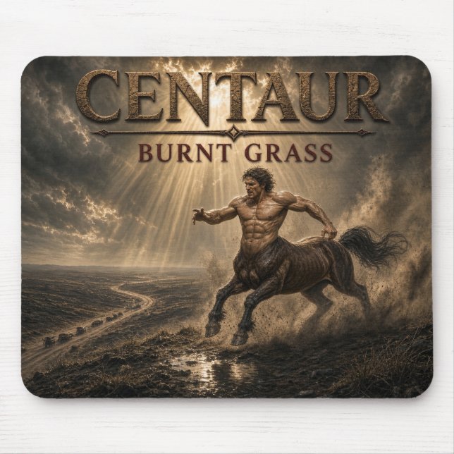 Centaur Burnt Grass Dark Realism Mouse Pad (Front)