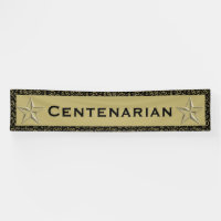 "CENTENARIAN" 100th Birthday Black/ Gold Number