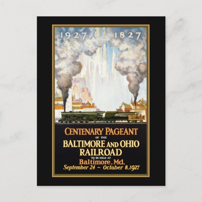 Centenary Pageant Baltimore and Ohio Railroad Postcard (Front)