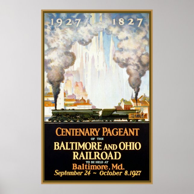 Centenary Pageant Baltimore and Ohio Railroad Poster (Front)