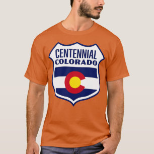 Centennial Colorado Retro Flag Shield White T-Shirt