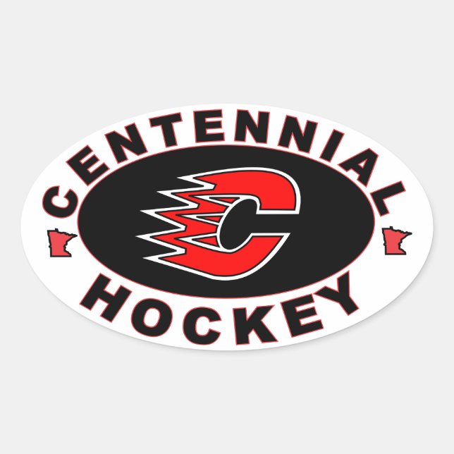 Centennial Hockey Logo Oval Sticker (Front)