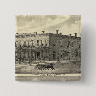 Centennial Hotel, Tecumseh, and Neb, Nebraska 15 Cm Square Badge