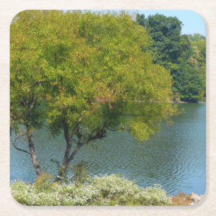 Centennial Lake in Ellicott City Maryland Square Paper Coaster
