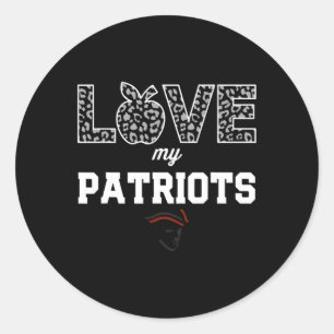 Centennial Patriots Logo Love My Team HS Classic Round Sticker