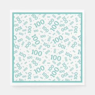 Centennial Random Number Pattern 100 Teal Napkin